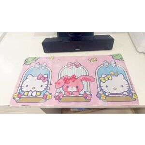 Pastel Kawaii Cat Window Large Desk Mat, Cute Cartoon Non-Slip Mouse Pad